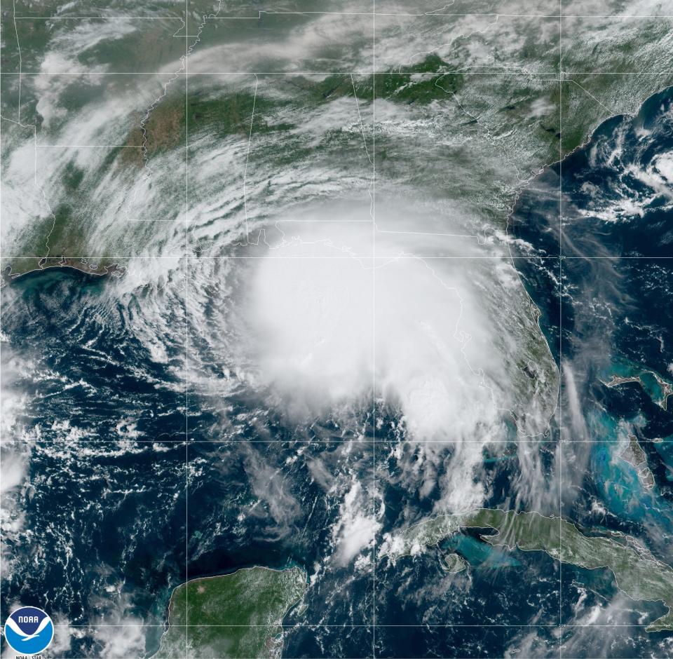 Tropical Storm Sally in the Gulf of Mexico as of 10 a.m., Monday, Sept. 14, 2020.