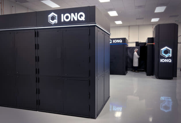 The IonQ Forte quantum system is roughly the same size as a standard data center cabinet. (IonQ Photo)