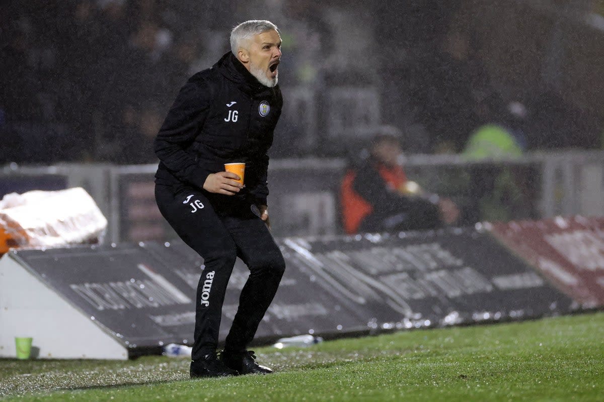 Jim Goodwin will take charge of Aberdeen’s trip to Hibernian (Steve Welsh/PA) (PA Archive)