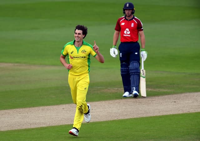 Australia vice-captain Pat Cummins claimed the wicket of Jonny Bairstow in Friday's first Twenty20 international