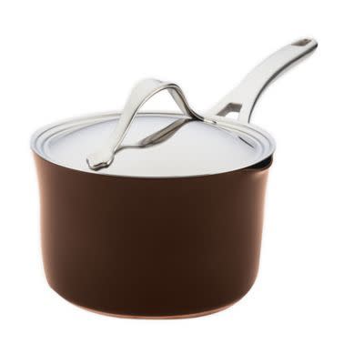 Nouvelle Copper Luxe Nonstick Straining Saucepan