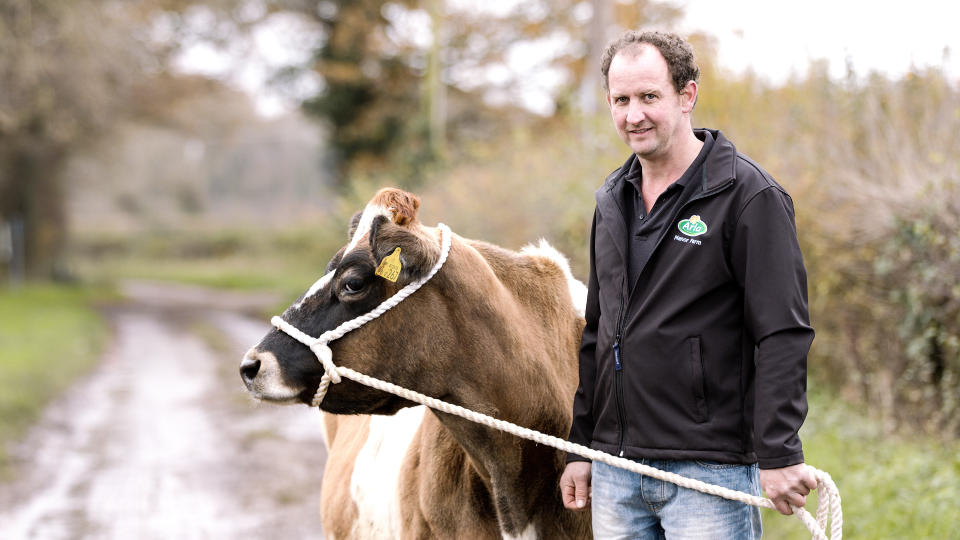 Farmer Jonny Burridge and Jelly are the stars of a new book aimed at teaching children more about where milk comes from