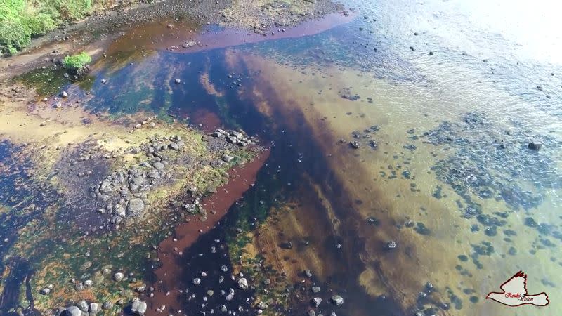 Oil spill after the bulk carrier ship MV Wakashio ran aground on a reef, at Riviere des Creoles, Mauritius