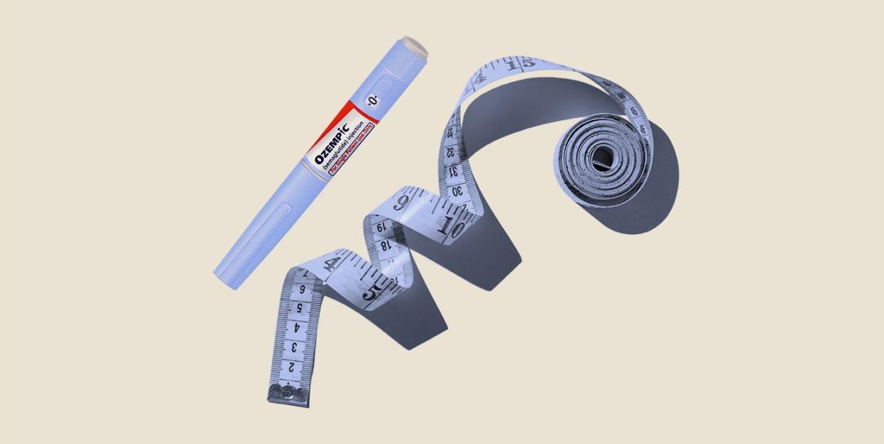 measuring tapes on beige background