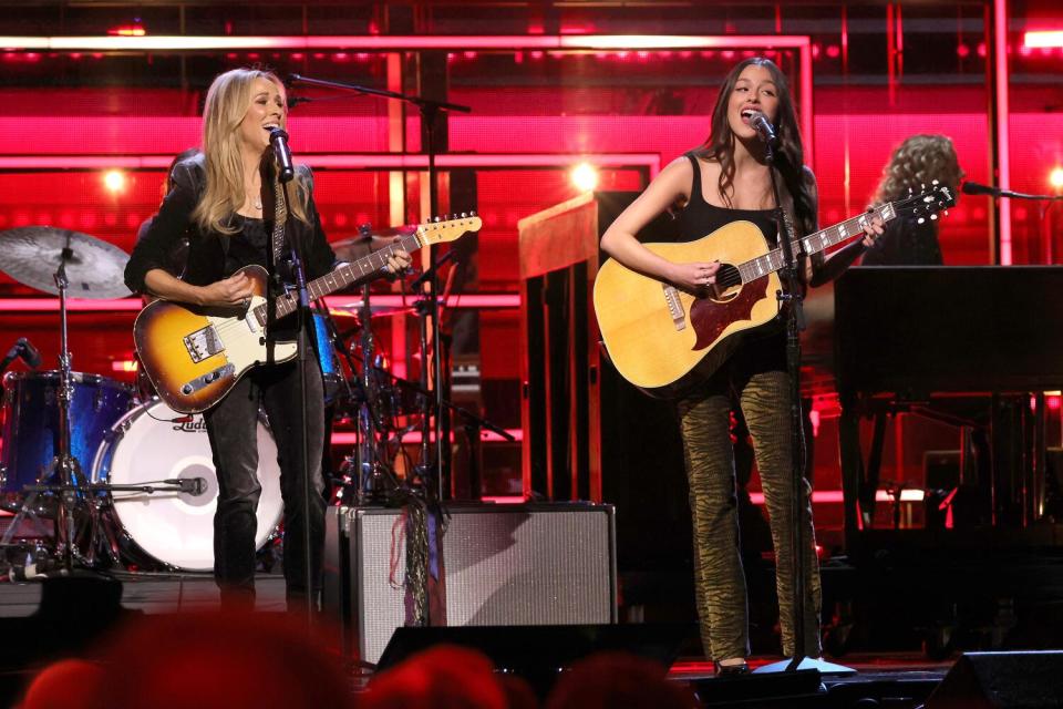 Sheryl Crow and Olivia Rodrigo perform onstage together