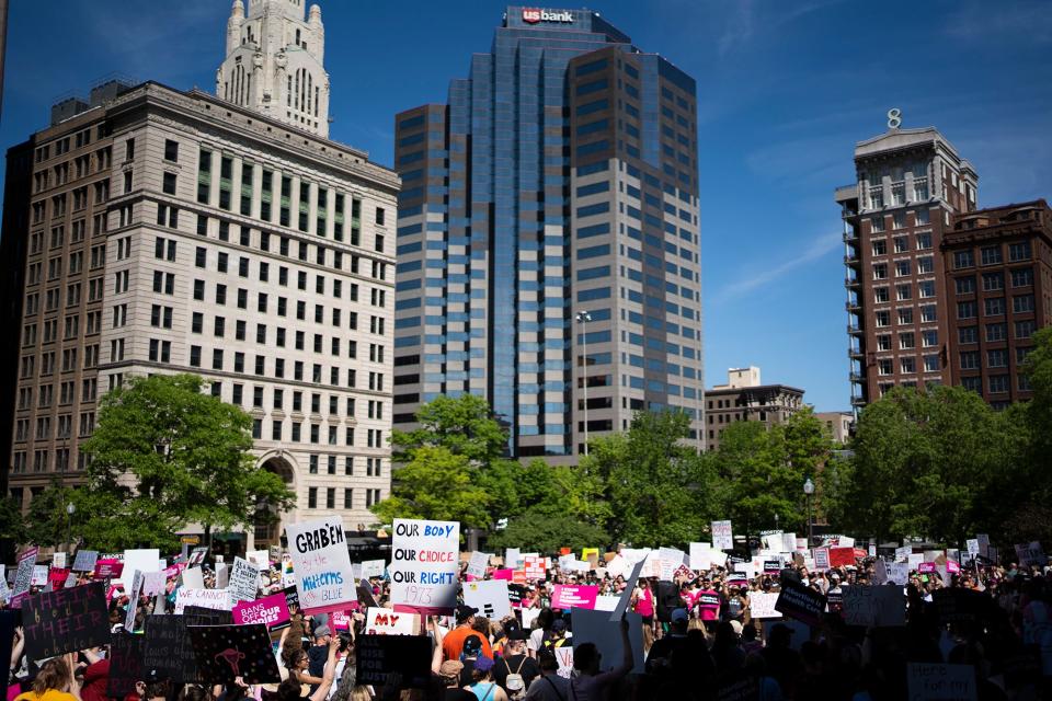 Over a thousand people showed up Saturday in support of the Planned Parenthood Advocates of Ohio "Ban Off Our Bodies" rally at the Ohio Statehouse.