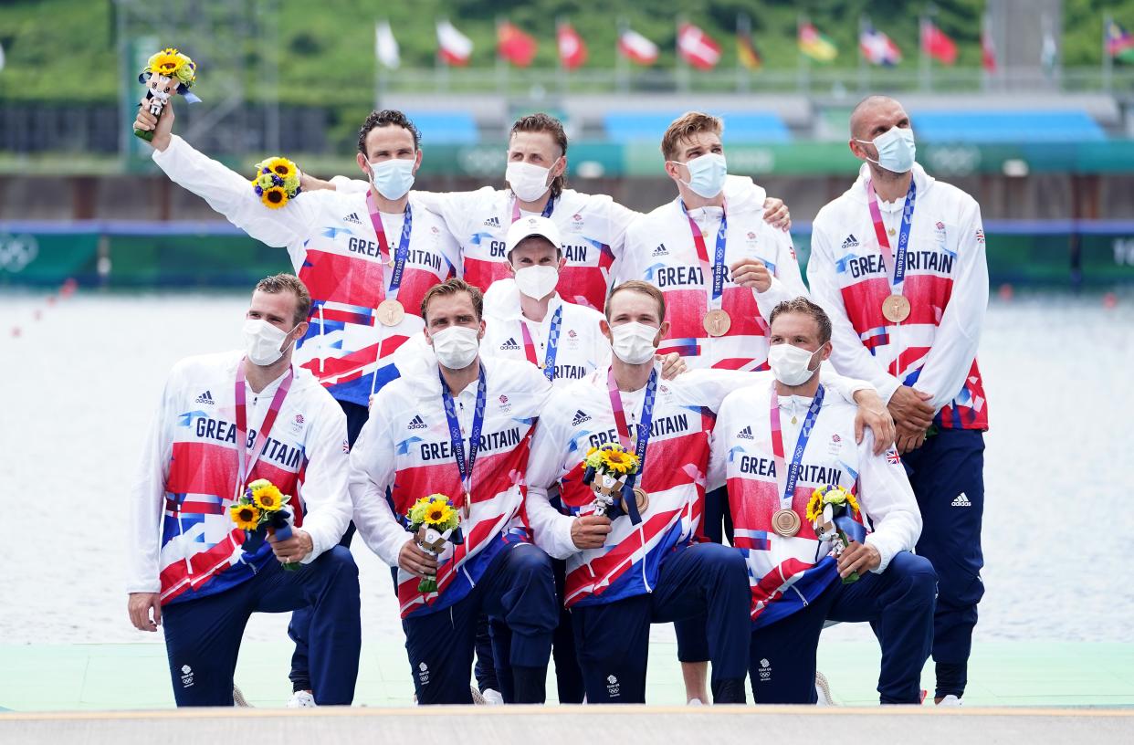 Great Britain celebrate their medal (Mike Egerton/PA) (PA Wire)