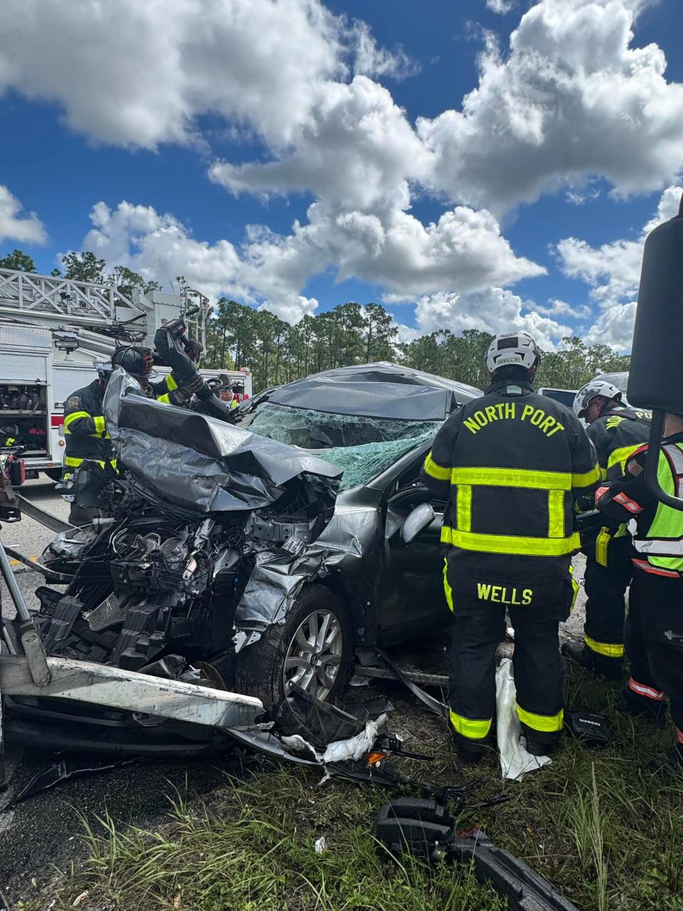 North Port Fire Rescue responded to the seven-vehicle crash on Interstate 75 northbound, near Mile Marker 187