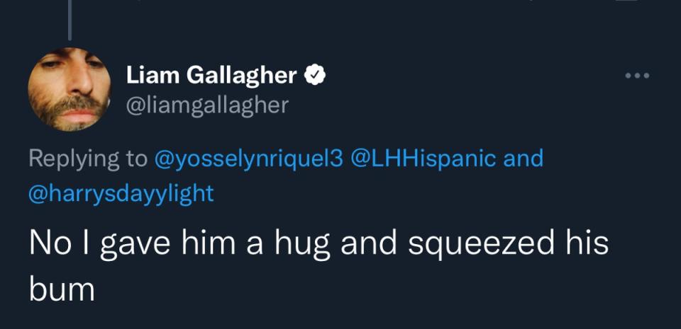 Liam Gallagher on Twitter (Liam Gallagher/Twitter screenshot)