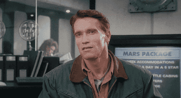 A GIF image of Arnie saying "come on, don't bullshit me."