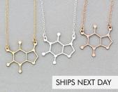 <p><strong>IvyByDesign</strong></p><p>Etsy</p><p><strong>$40.78</strong></p><p>The untrained eye will never guess that your smarty-pants friend in STEM is actually wearing the chemical symbol for caffeine on this adorable necklace.</p>