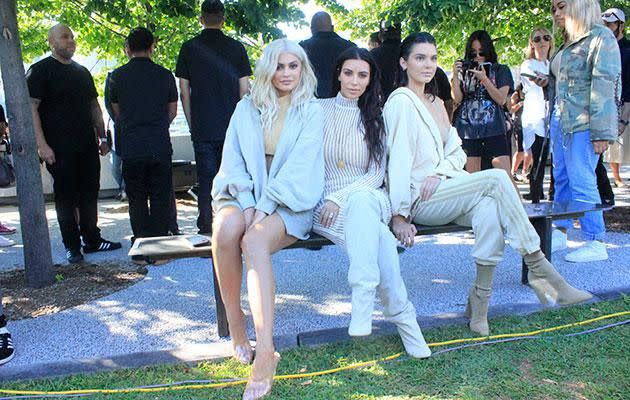 Kim, Kylie and Kendall attended the show. Source: Splash