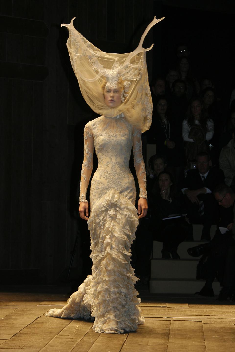 His designs were daring, but still feminine and ethereal, like this dark-fairytale gown from 2006.