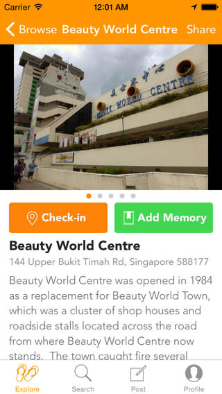 The app will give users a short background of each place they might be interested in visiting. (Image Credit: App Store)