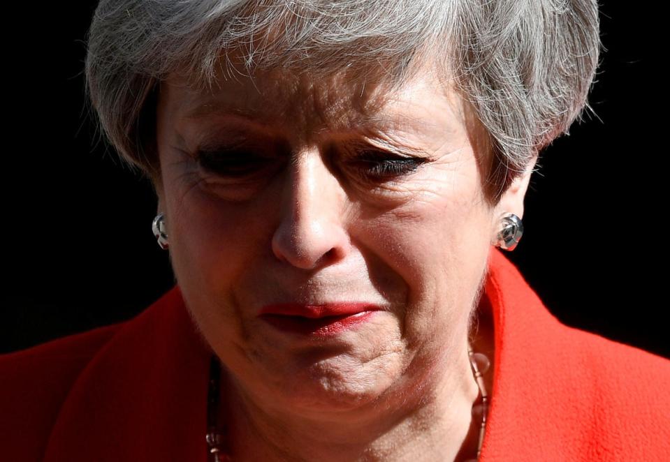 Theresa May gave a tearful address as she resigned as prime minister in 2019 (REUTERS)