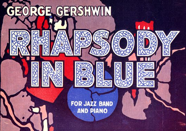 An original 1920s poster for George Gershwin's Rhapsody in Blue.