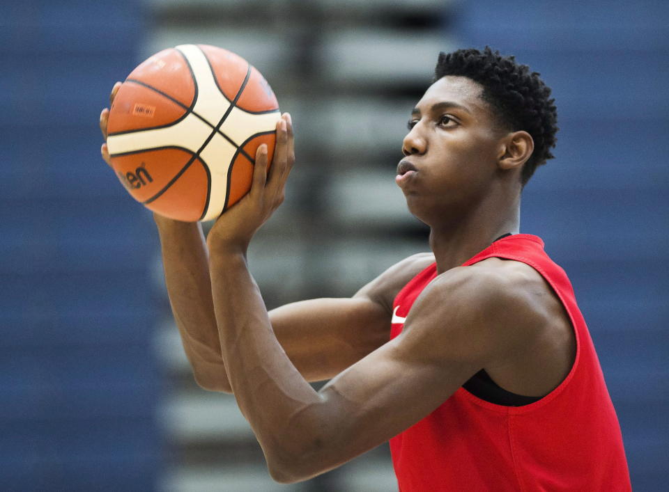 R.J. Barrett led Canada to the U-19 world title last summer. (AP)