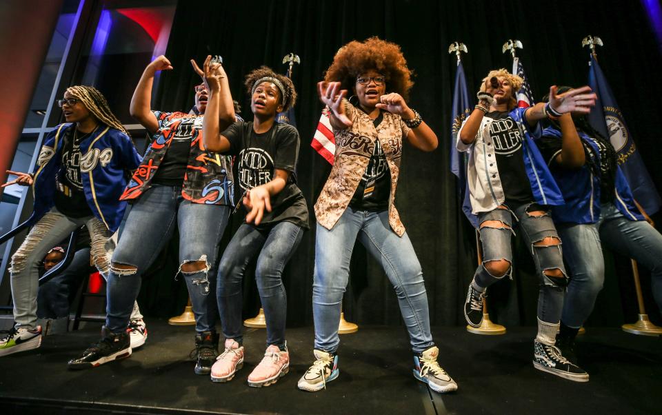 The Real Young Prodigys perform a set during the U.S. Senate-candidate Charles Booker's post-Election Day event at the Ali Center in November 2022.