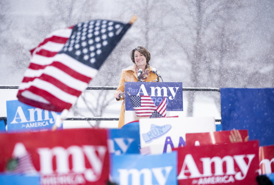 Sen. Amy Klobuchar (D-Minn.) criticized the tech industry when she announced her bid for the Democratic Party presidential nomination. (Photo: Stephen Maturen via Getty Images)