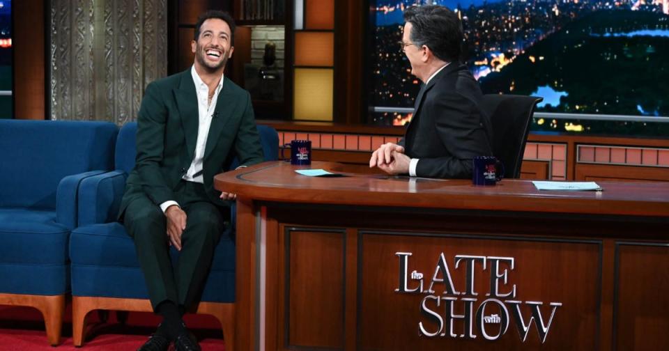 Daniel Ricciardo appears on The Late Show with Stephen Colbert. February 2023. Scott Kowalchyk/CBS ©2023 CBS Broadcasting Inc. Credit: Alamy
