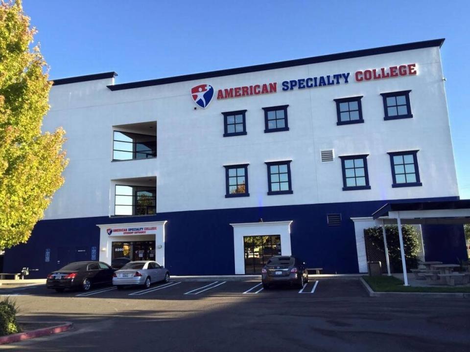 Exterior at American Specialty College in Salida, Calif. is pictured in 2016
