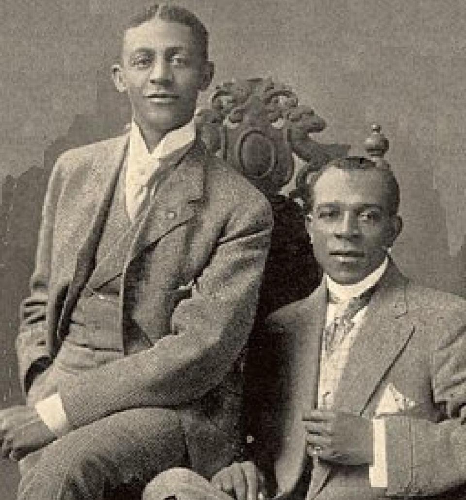 John Rosamond Johnson (right), is shown with his musical collaborator Bob Cole. He was the brother of James Weldon Johnson and was inducted into the Florida Artists Hall of Fame.