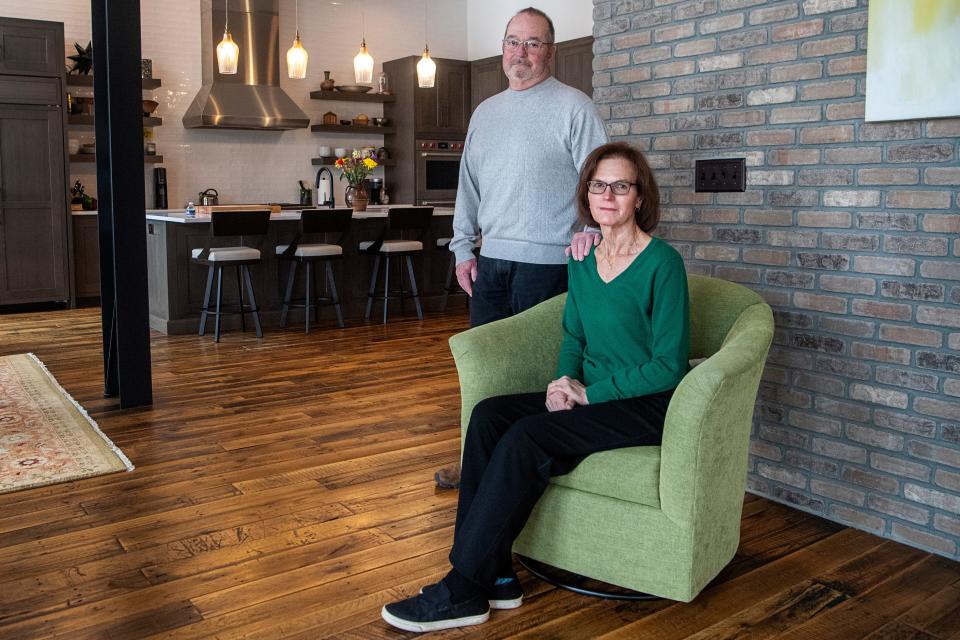 Ken and Joan Pierce in their condo on North Market Street in Asheville, January 31, 2024.