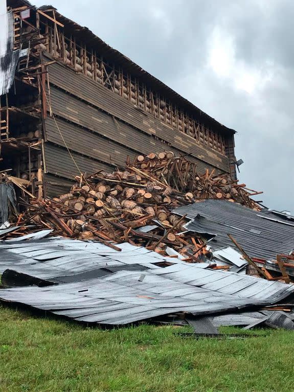 An image snapped by the Bardstown, Kentucky Fire Department shows the aftermath of the collapse.