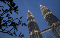 The Petronas Towers in Kuala Lumpur, Malaysia was built in 1998. It is 452m high, and has 88 floors.