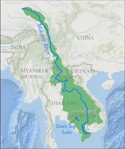 The lower Mekong River. <a href="https://www.usgs.gov/media/images/lower-mekong-river-basin-0" rel="nofollow noopener" target="_blank" data-ylk="slk:USGS;elm:context_link;itc:0;sec:content-canvas" class="link ">USGS</a>