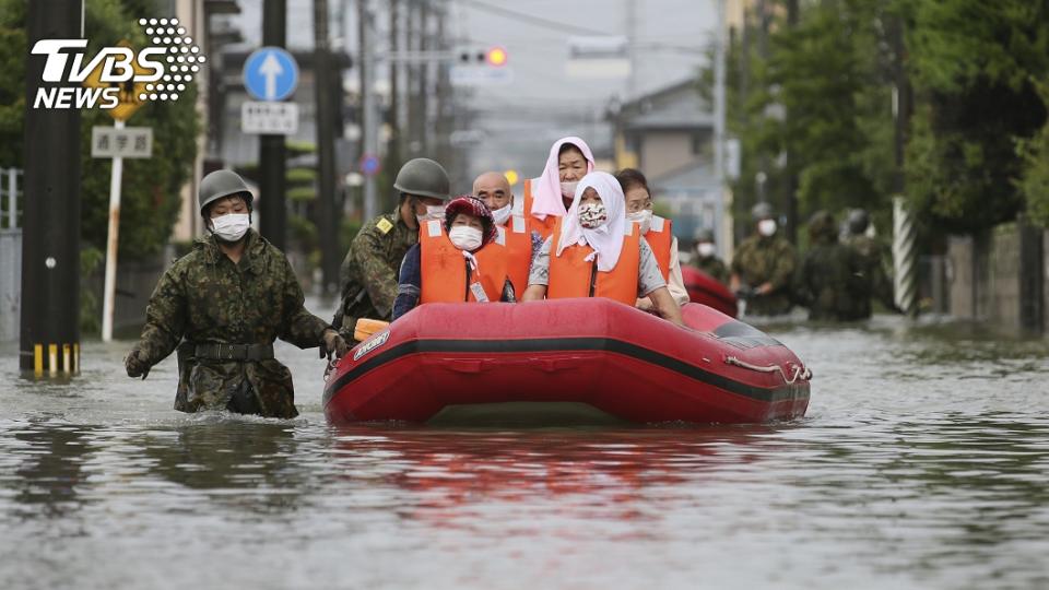 日本九州連日暴雨造成福岡縣、熊本縣等受災嚴重，非事件地點。（圖／達志影像美聯社）