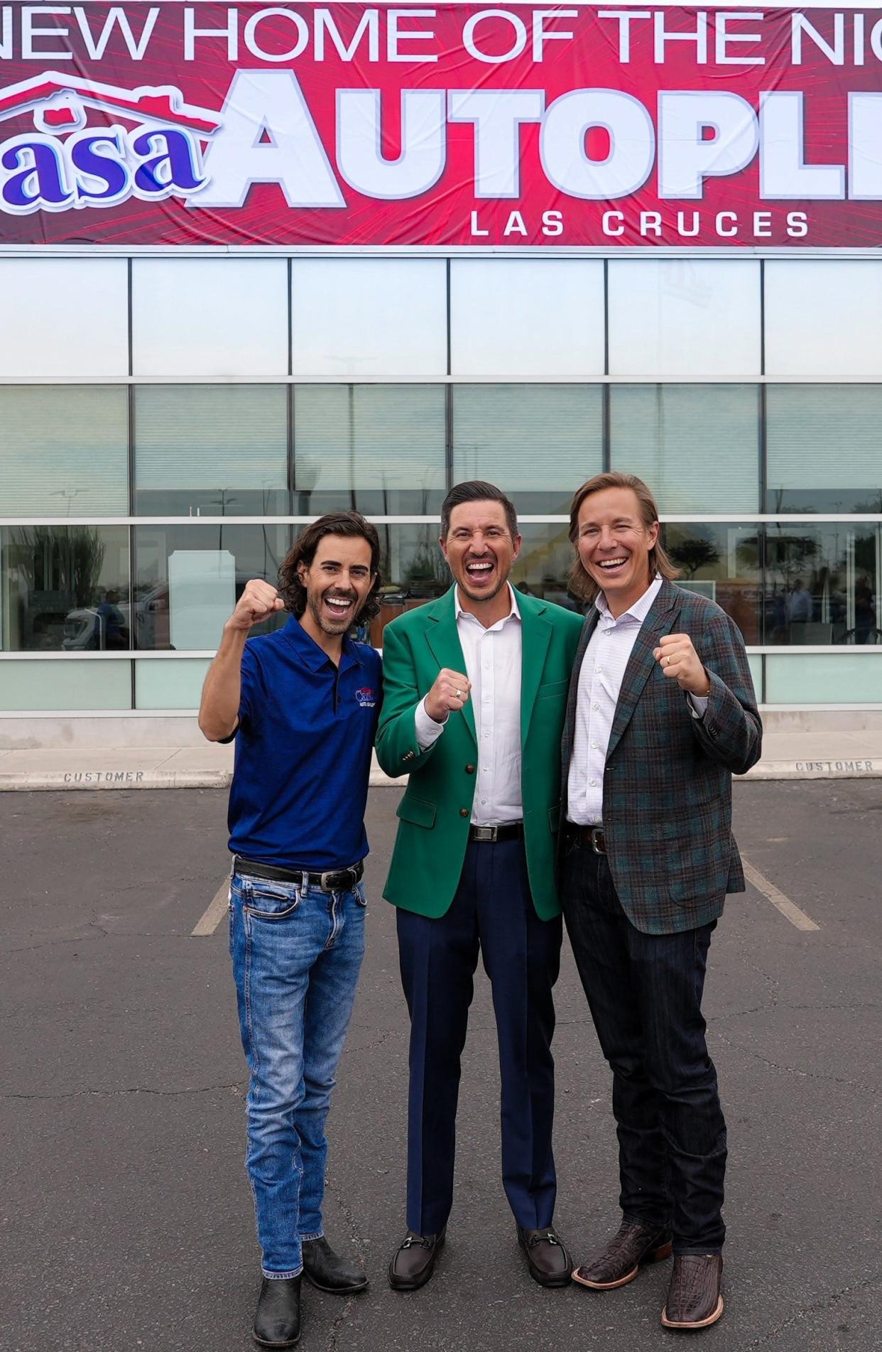From left to right, Luke, Justin, and Ronnie Lowenfield outside the renamed Casa Autoplex in Las Cruces Sept. 20. The Lowenfields' Casa Auto Group recently bought the former Borman Autoplex.