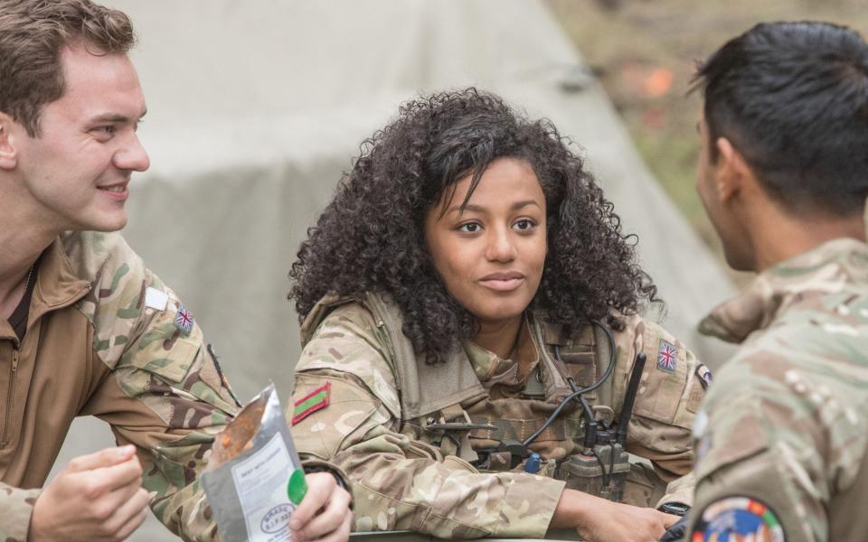 Baptism of fire: Shalom Brune-Franklin in her debut screen role in BBC's Our Girl - Marcos Cruz/BBC