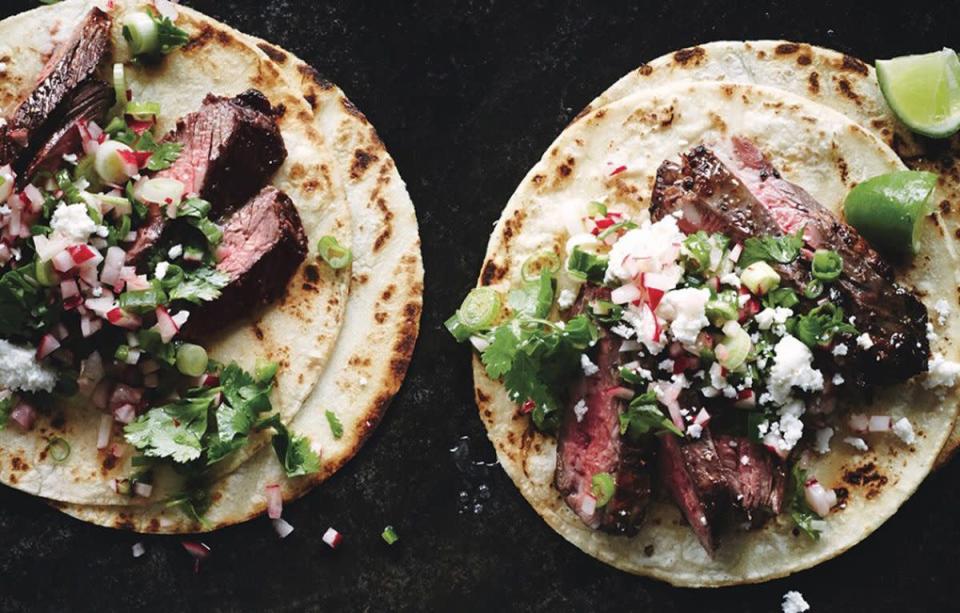 Steak Tacos with Cilantro-Radish Salsa