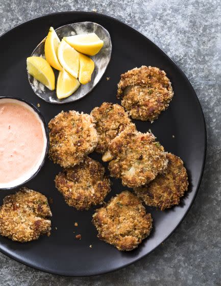 Spicy crab cakes with creole mayonnaise from Alexander Smalls.
