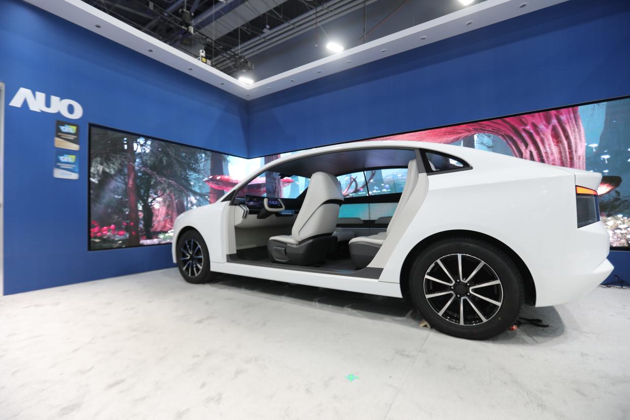 Supplier AUO built a concept car to demonstrate new features at the CES tech show.