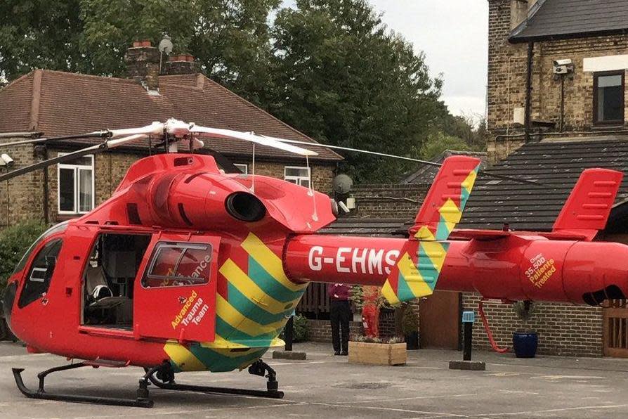 Fatal stabbing: The Air Ambulance landed in West Norwood: @mookal67