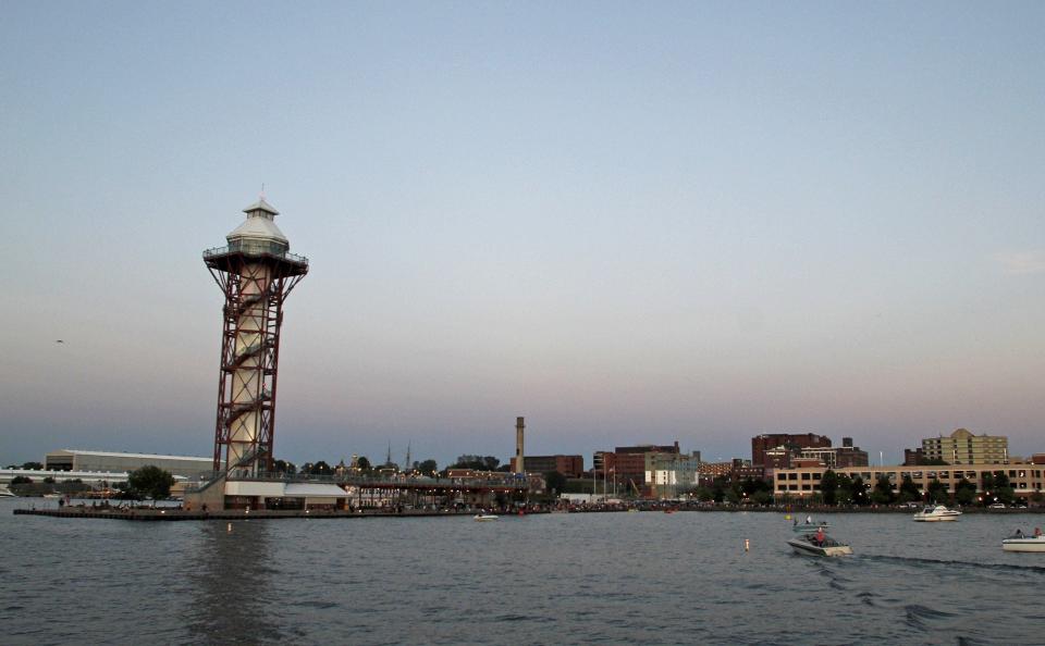 Erie's iconic Bicentennial Tower commands the city's bayfront skyline as one of the city's most popular landmarks and tourist attractions.