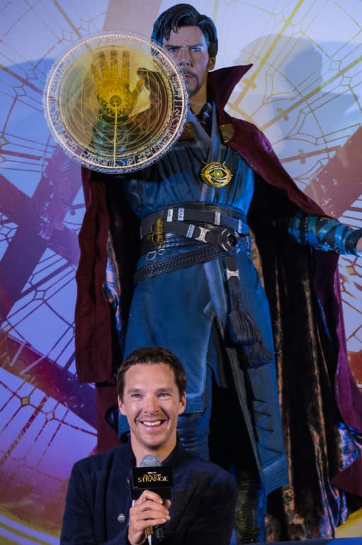 British actor Benedict Cumberbatch attends a press conference to promote his "Doctor Strange", in Hong Kong on October 13, 2016