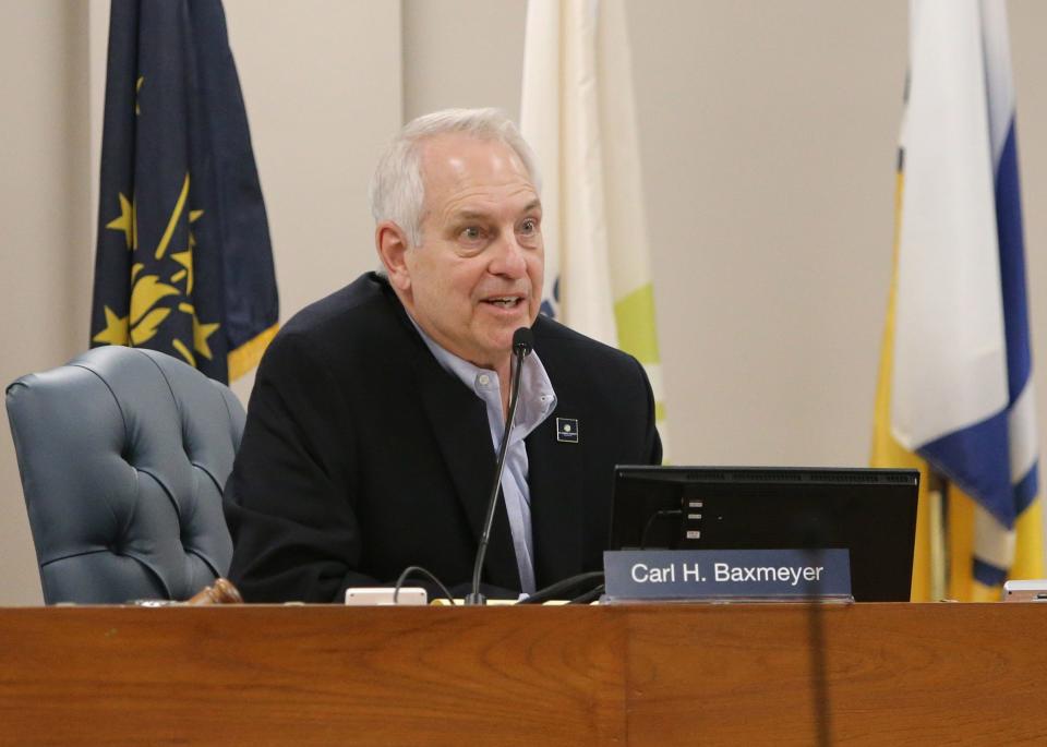 Carl Baxmeyer, president of the St. Joseph County Board of Commissioners, speaks Tuesday, Feb. 20, 2024, at the commissioners meeting in the County-City Building in South Bend.