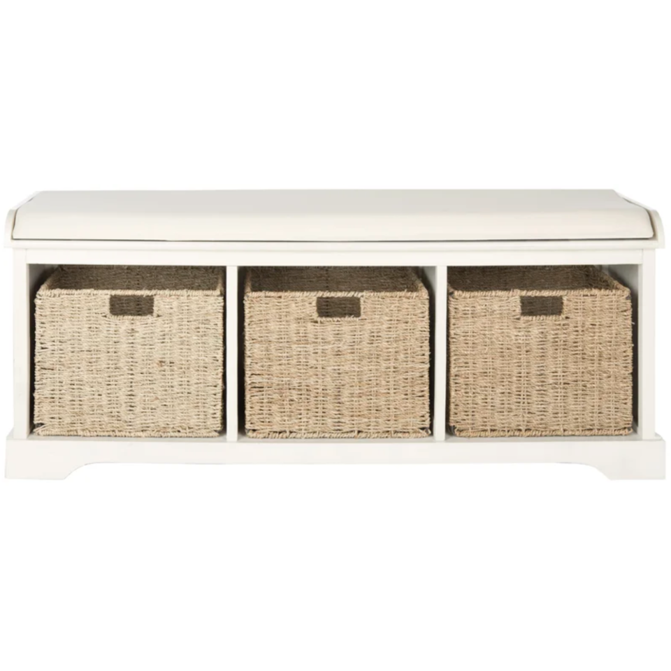 Coastal bedroom storage bench