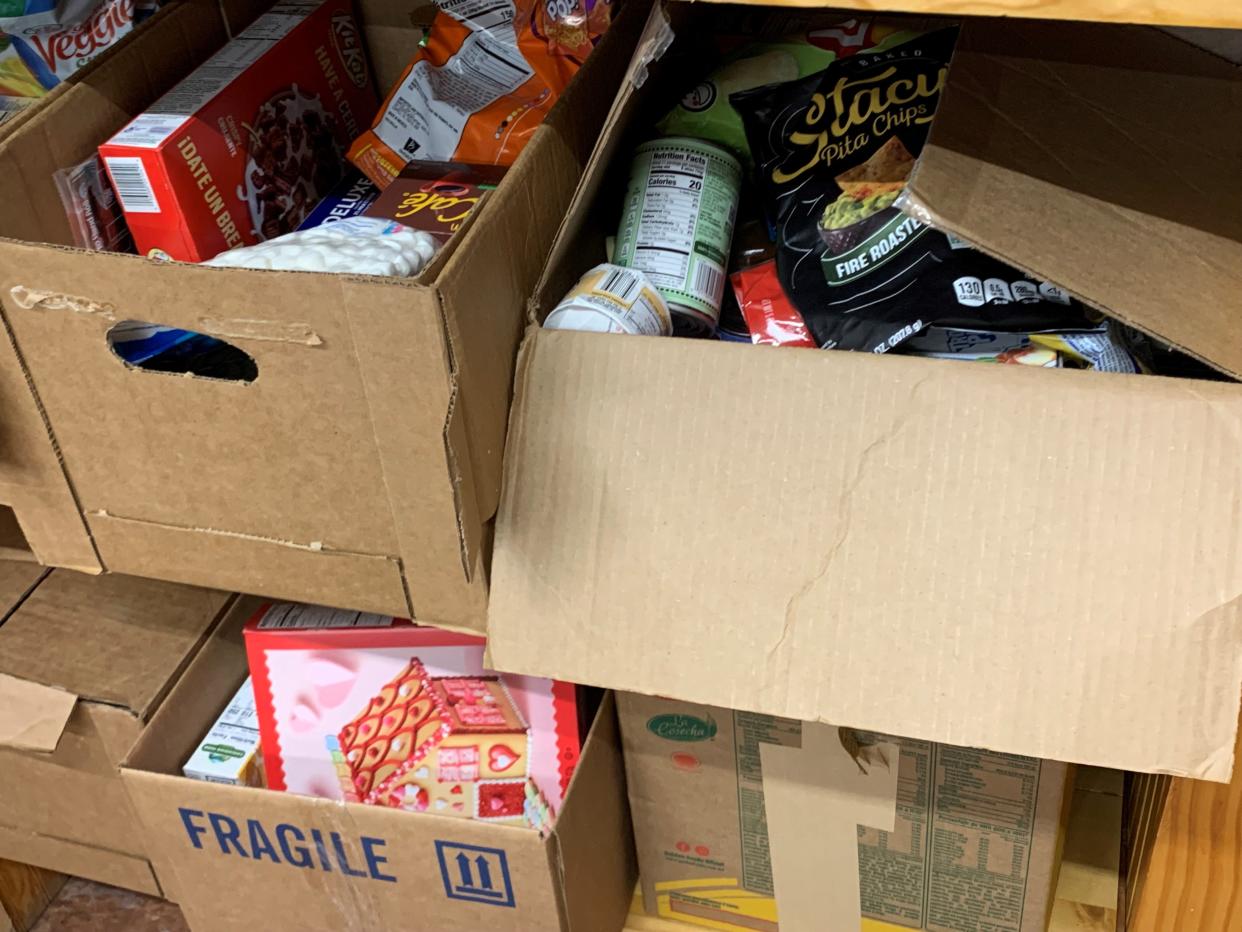 Family food packs sit ready to donate to families in need at Love and Care Ministries. The nonprofit is one of the 174 organizations participating during Abilene Gives Day 2024 on Tuesday.