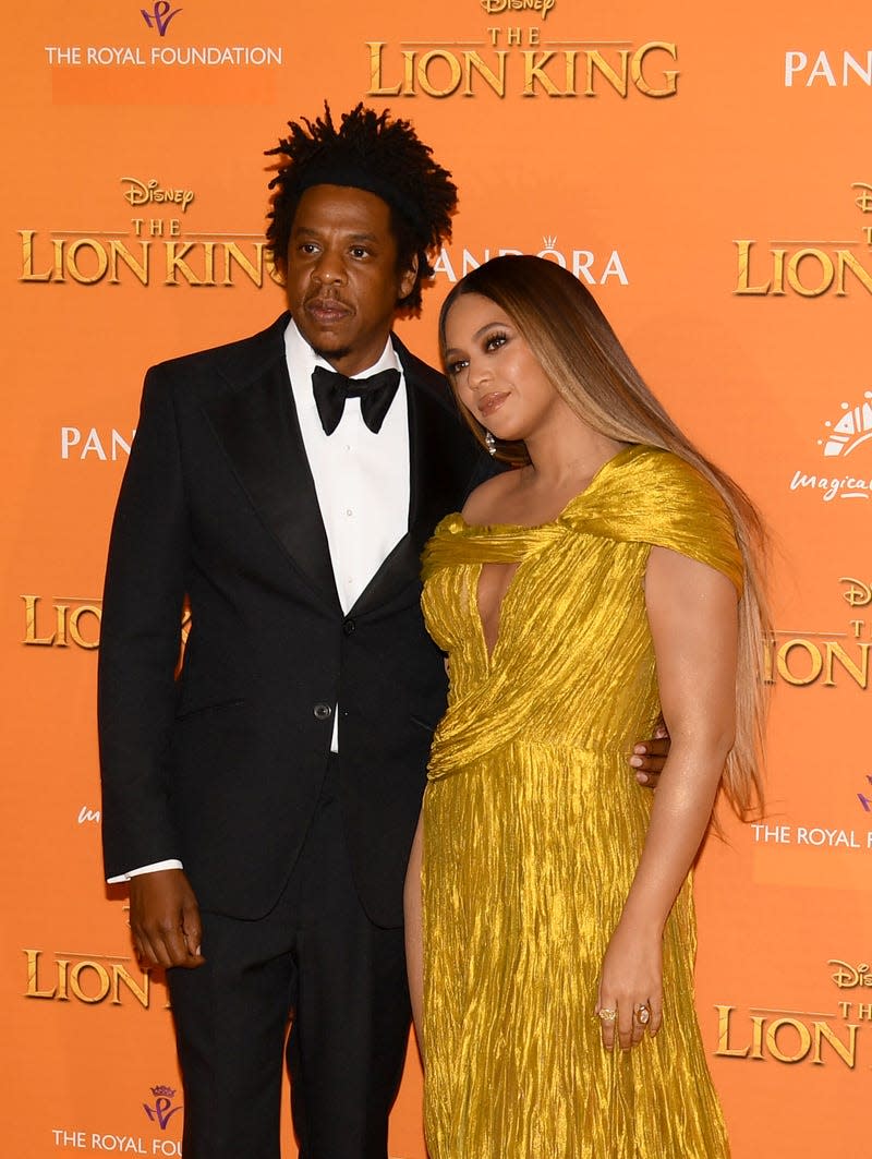 LONDON, ENGLAND - JULY 14: Beyonce Knowles-Carter and Jay-Z attend the European Premiere of Disney’s “The Lion King” at Odeon Luxe Leicester Square on July 14, 2019 in London, England. - Photo: Gareth Cattermole (Getty Images)