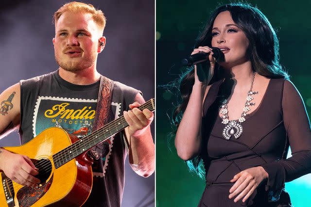 <p>Barry Brecheisen/WireImage, SUZANNE CORDEIRO/AFP via Getty</p> Zach Bryan; Kacey Musgraves