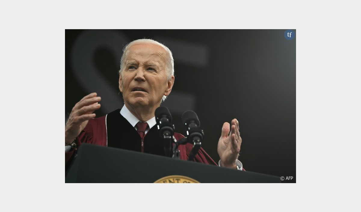 Le président américain Joe Biden au Morehouse College à Atlanta, le 19 mai 2024 - AFP