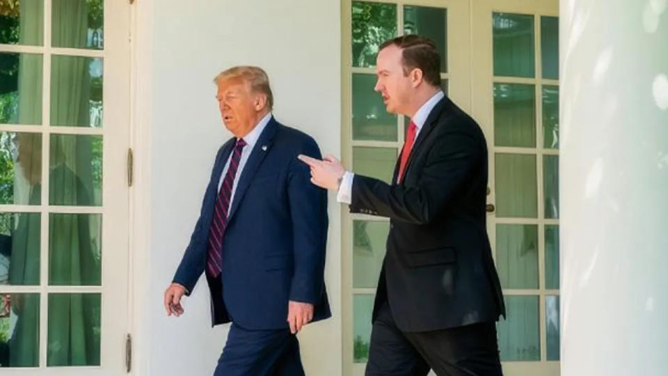 Congressional candidate Brian Jack, right, served as the White House political director for President Trump.