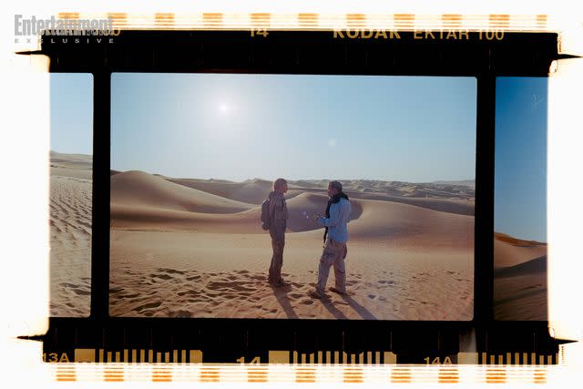 <p>Greig Fraser/Warner Bros.</p> Zendaya and Denis Villeneuve on the set of 'Dune: Part Two'