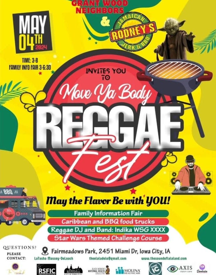 On May 4, the Move Ya Body Fest at Fairmeadows Park in Iowa City blends Reggae music with Star Wars-themed activities