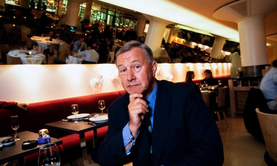 Terence Conran at the opening of his restaurant Mezzo, in Soho, London, 1995.