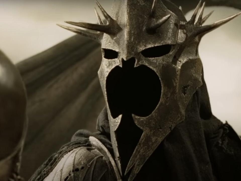 The Witch-king of Angmar in pointy helmet in lord of the rings